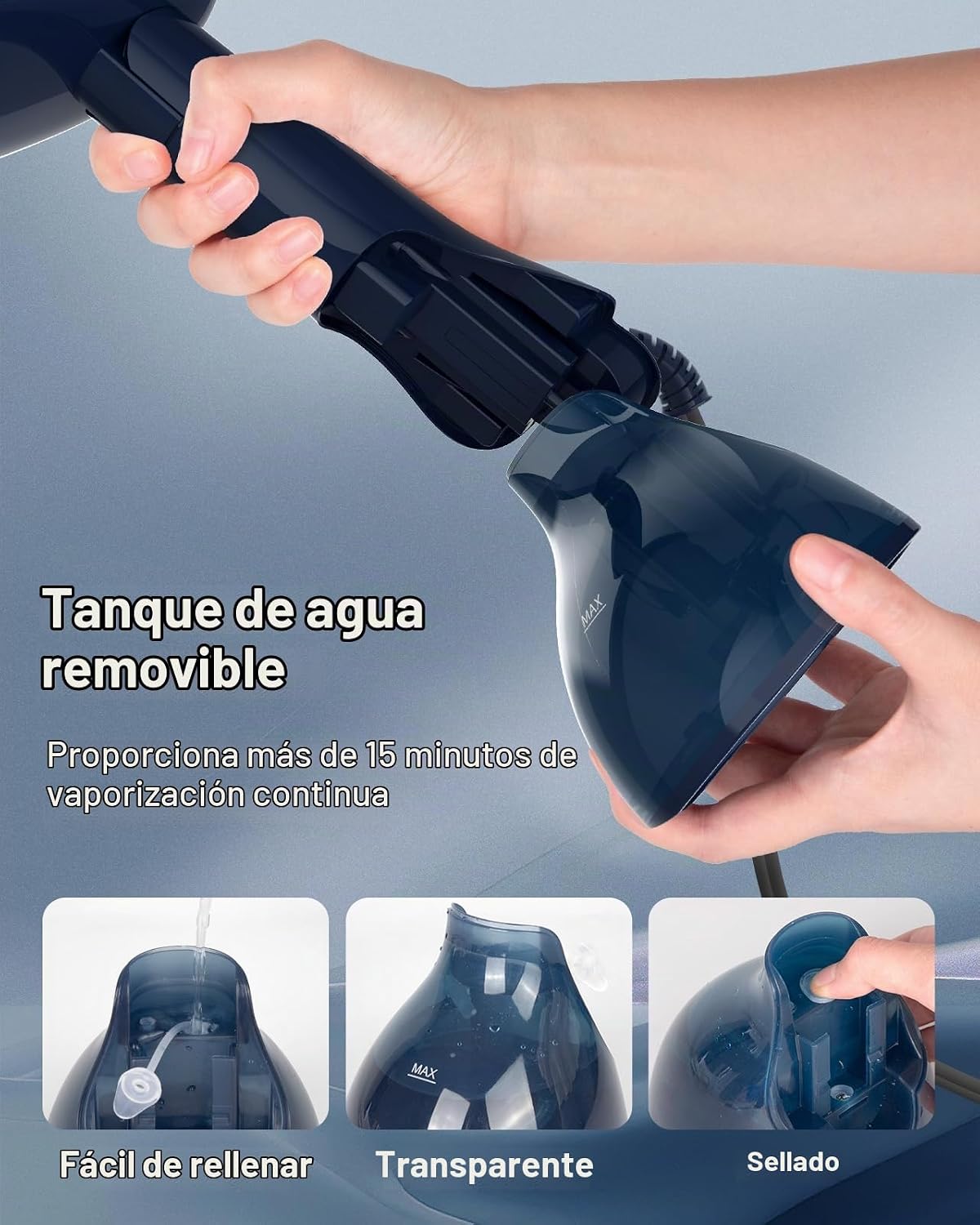 BEAUTURAL Vaporizador para ropa, removedor de arrugas portátil de t...
