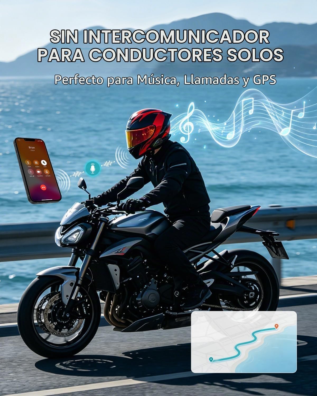 BLAISE Auriculares Bluetooth para motocicleta V1, altavoces Bluetoo...