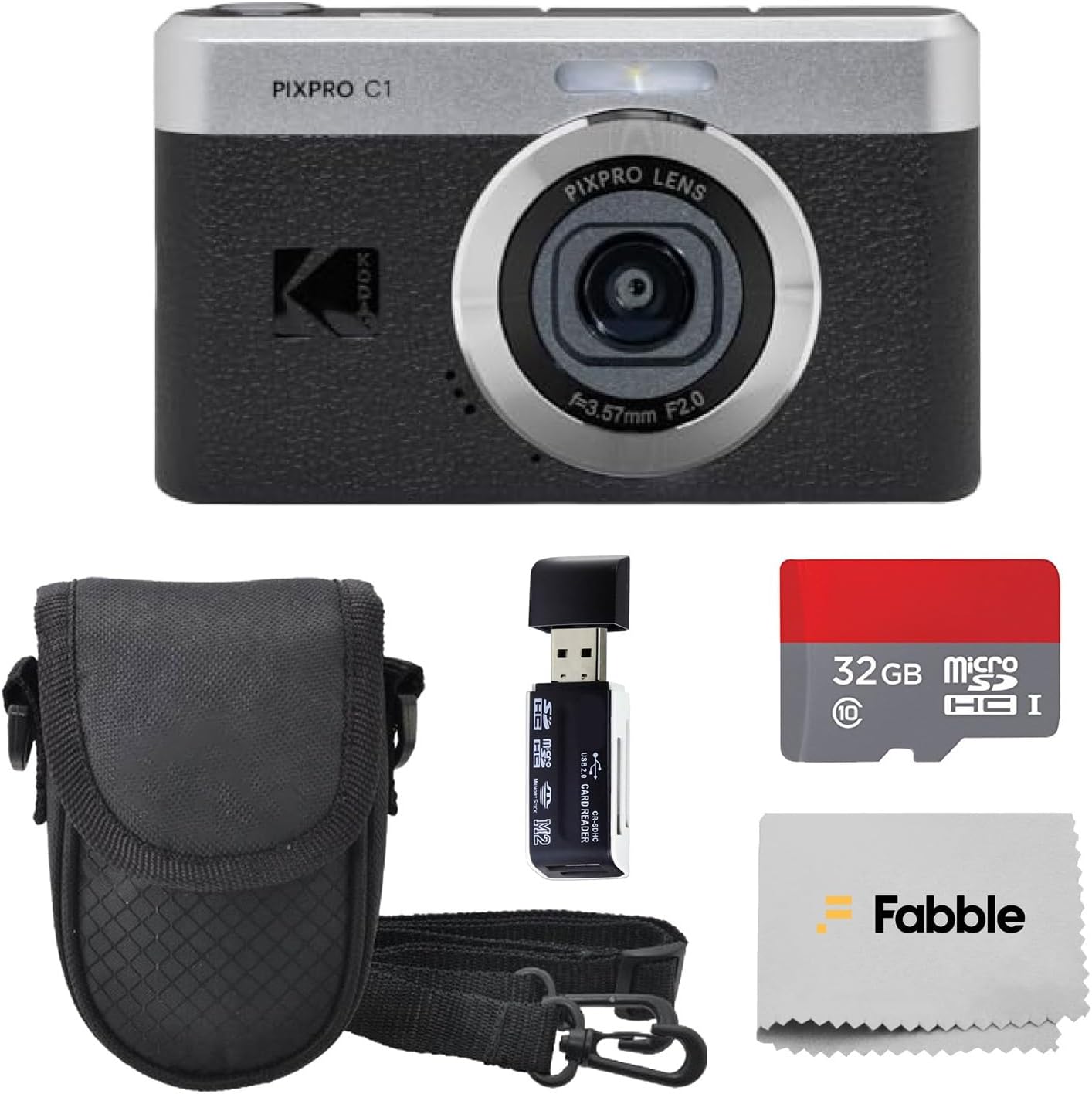 Kodak PIXPRO C1 - Cámara digital compacta (negro) con tarjeta micro...