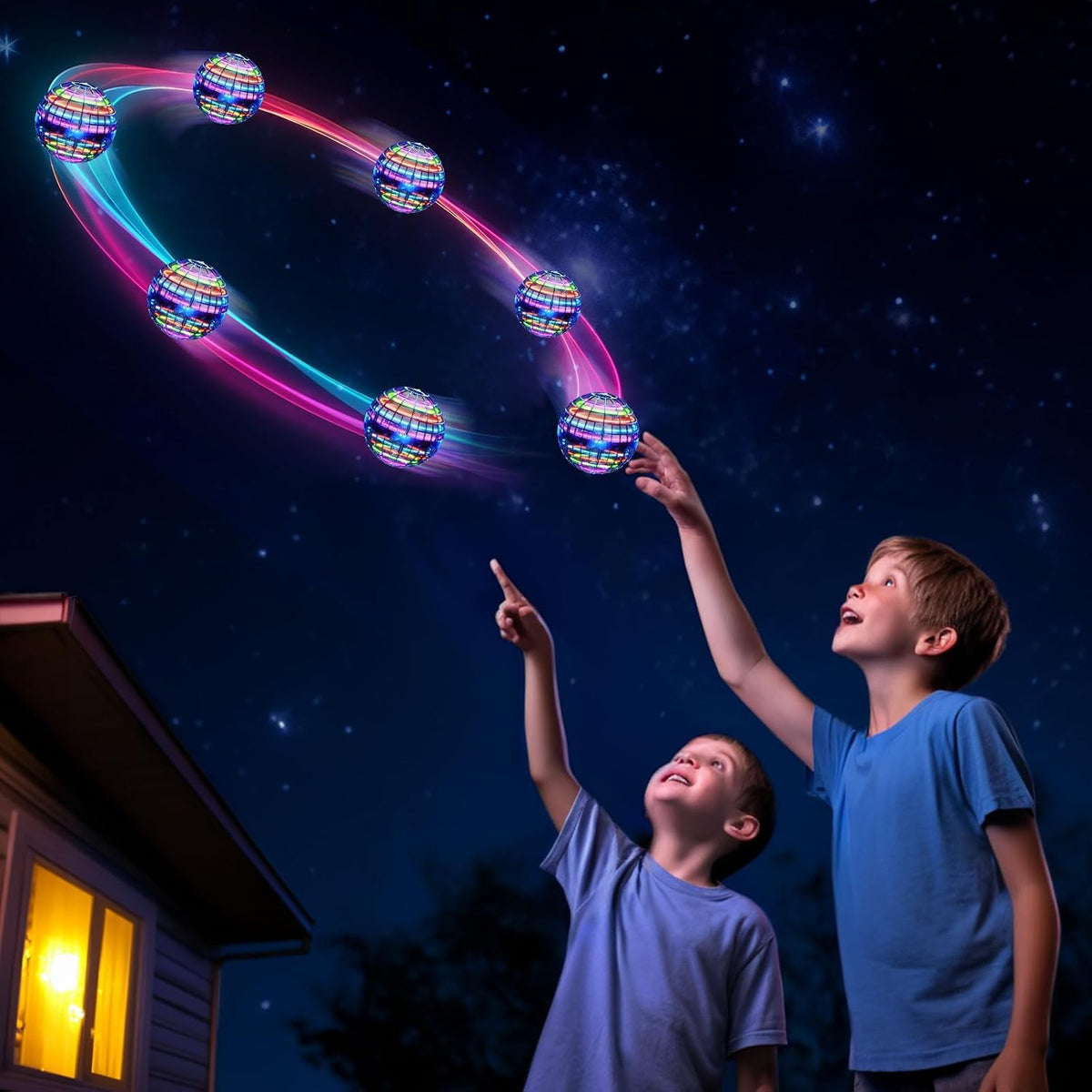 Ivtivfu Bola de orbe voladora (azul, 2026 actualizada) con luces de...