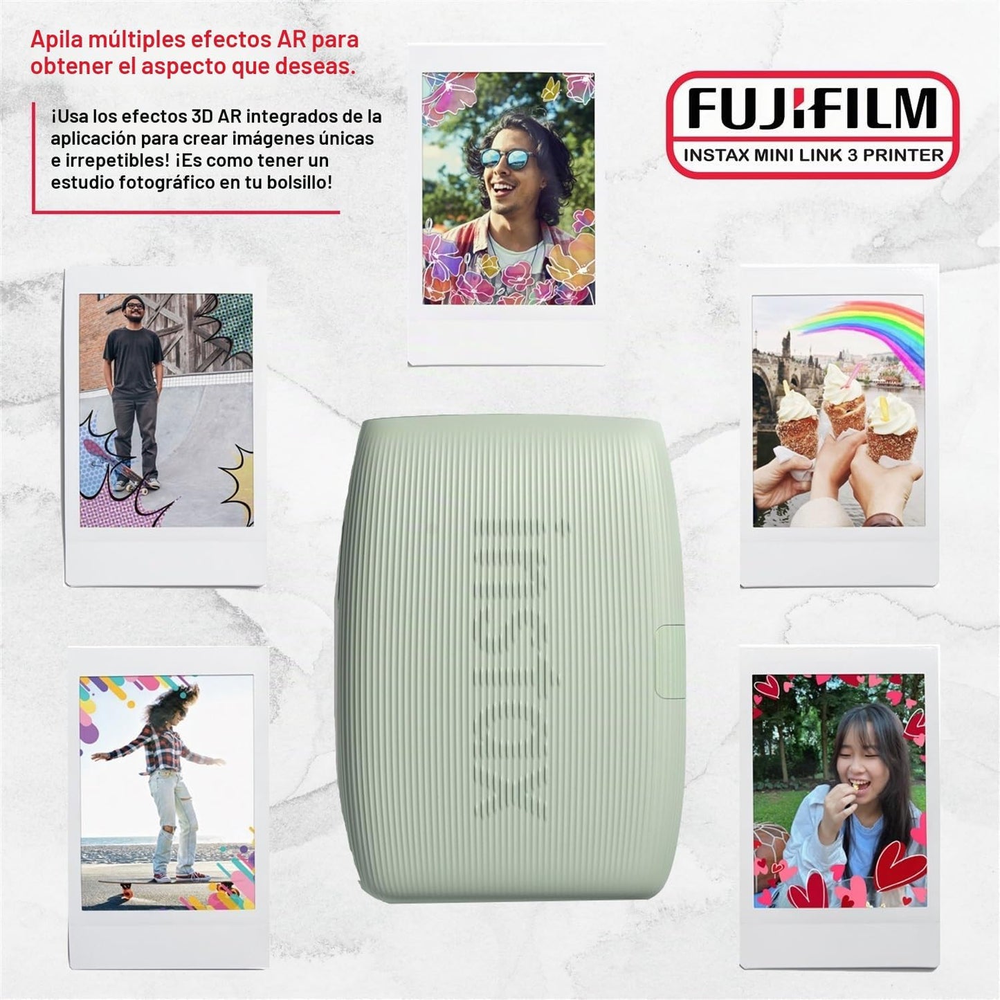 Fujifilm Instax Mini Link 3 - Paquete de impresora Instax Mini Film...