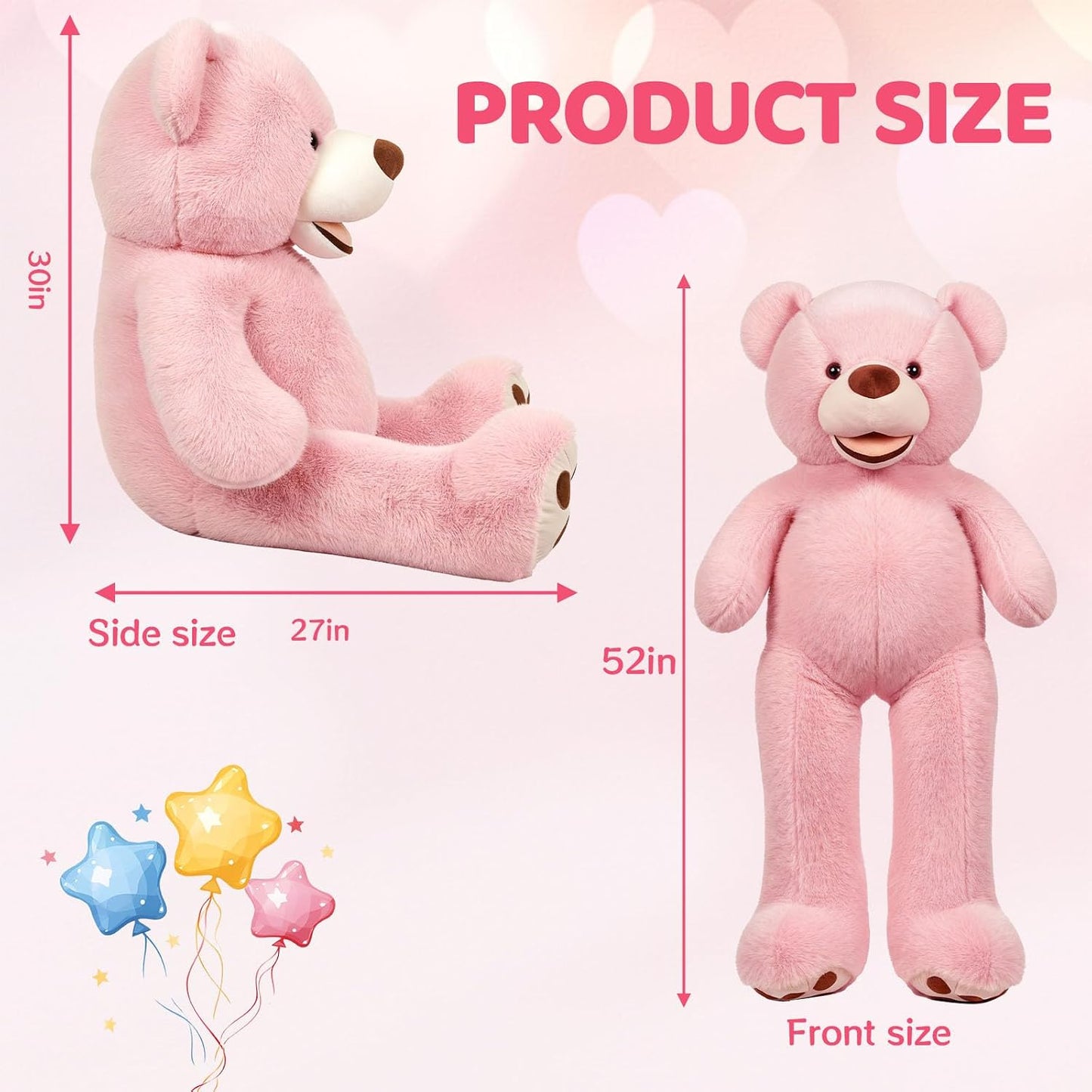 SRANWOW Oso de peluche gigante súper suave con detalles de pata (ro...