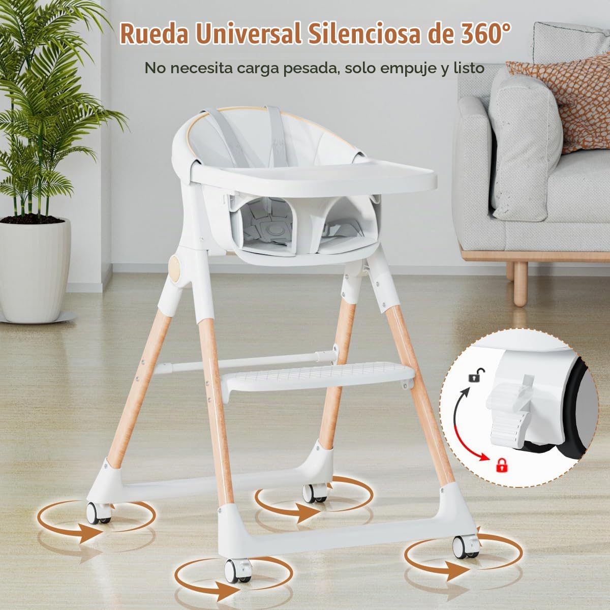 Silla alta para bebé, sillas altas para bebés y niños pequeños, sil...