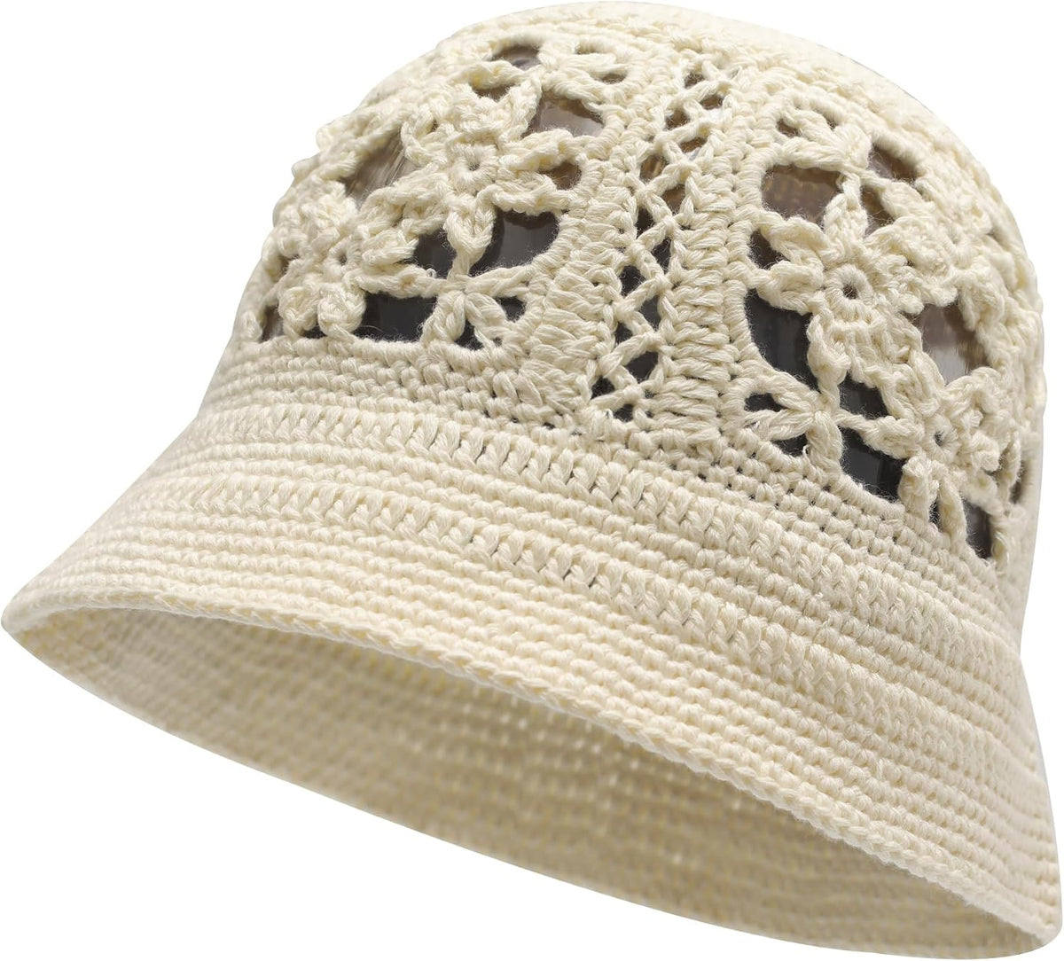 ZLYC Sombrero de pescador de algodón para mujer, hecho a mano, teji...