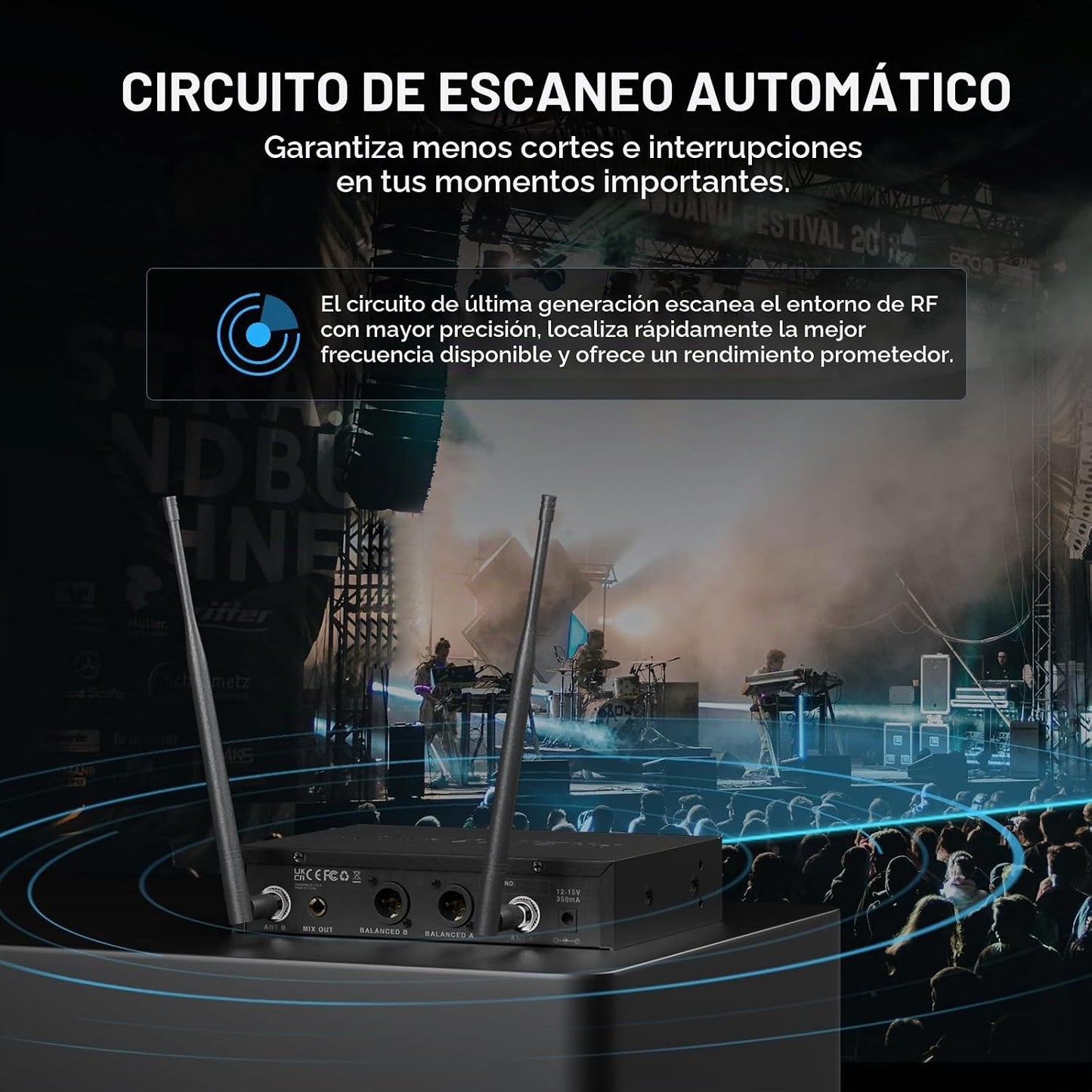 Sistema de micrófono inalámbrico Phenyx Pro, set de micrófono dual...