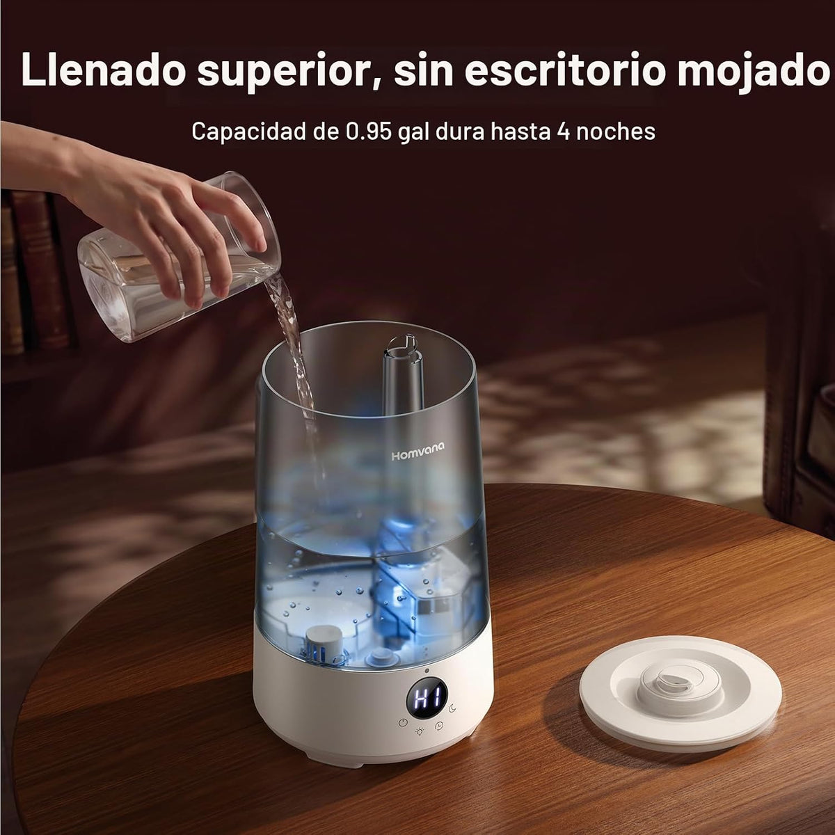 Homvana Humidificadores para dormitorio y hogar, 3.6 L de llenado s...