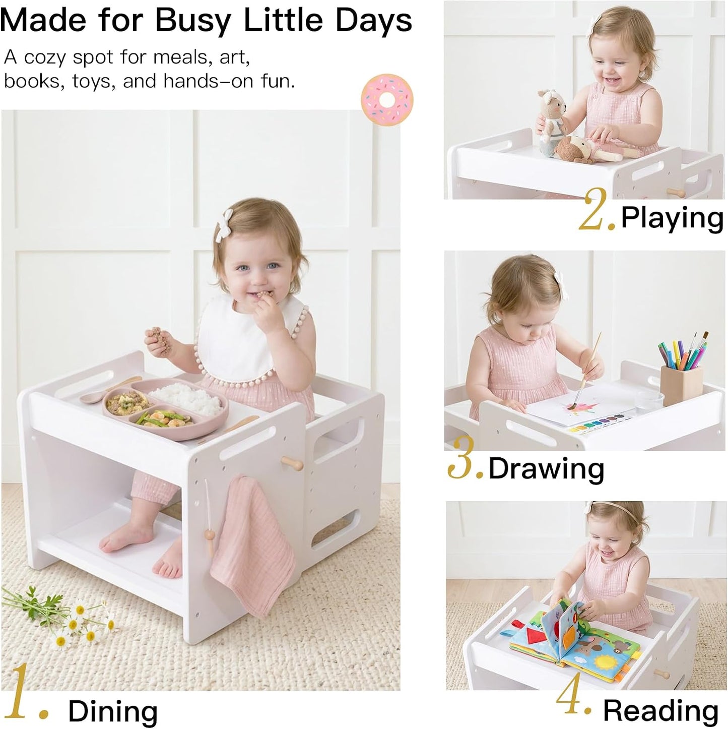 bpmfkid Montessori - Juego de mesa y silla de destete \u2013 Diseño...