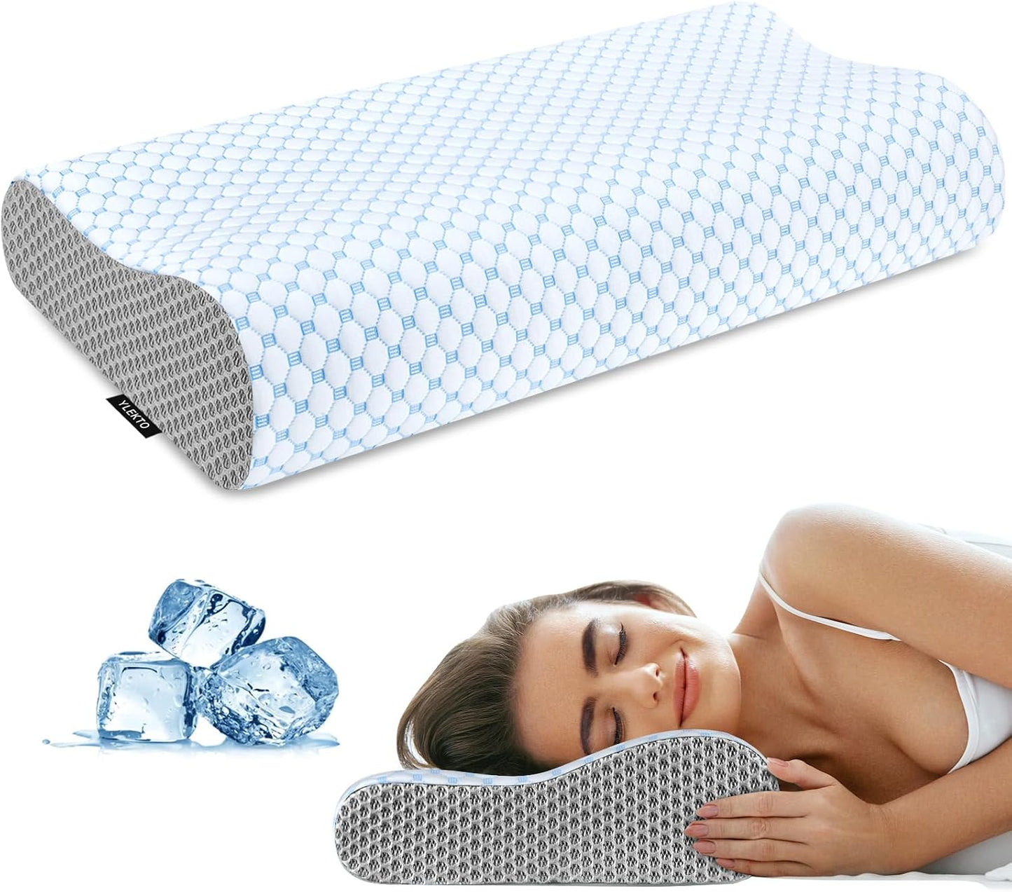Almohada cervical para aliviar el dolor de cuello, almohadas de esp...