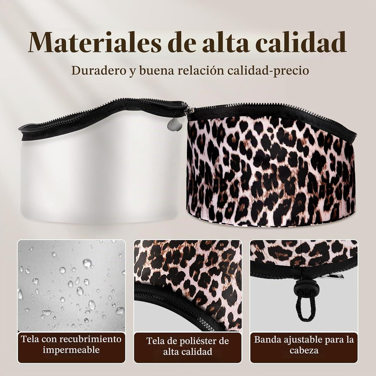 Heat Cap Leopard - Gorro térmico de vapor \u2013 Calefacción de 10...