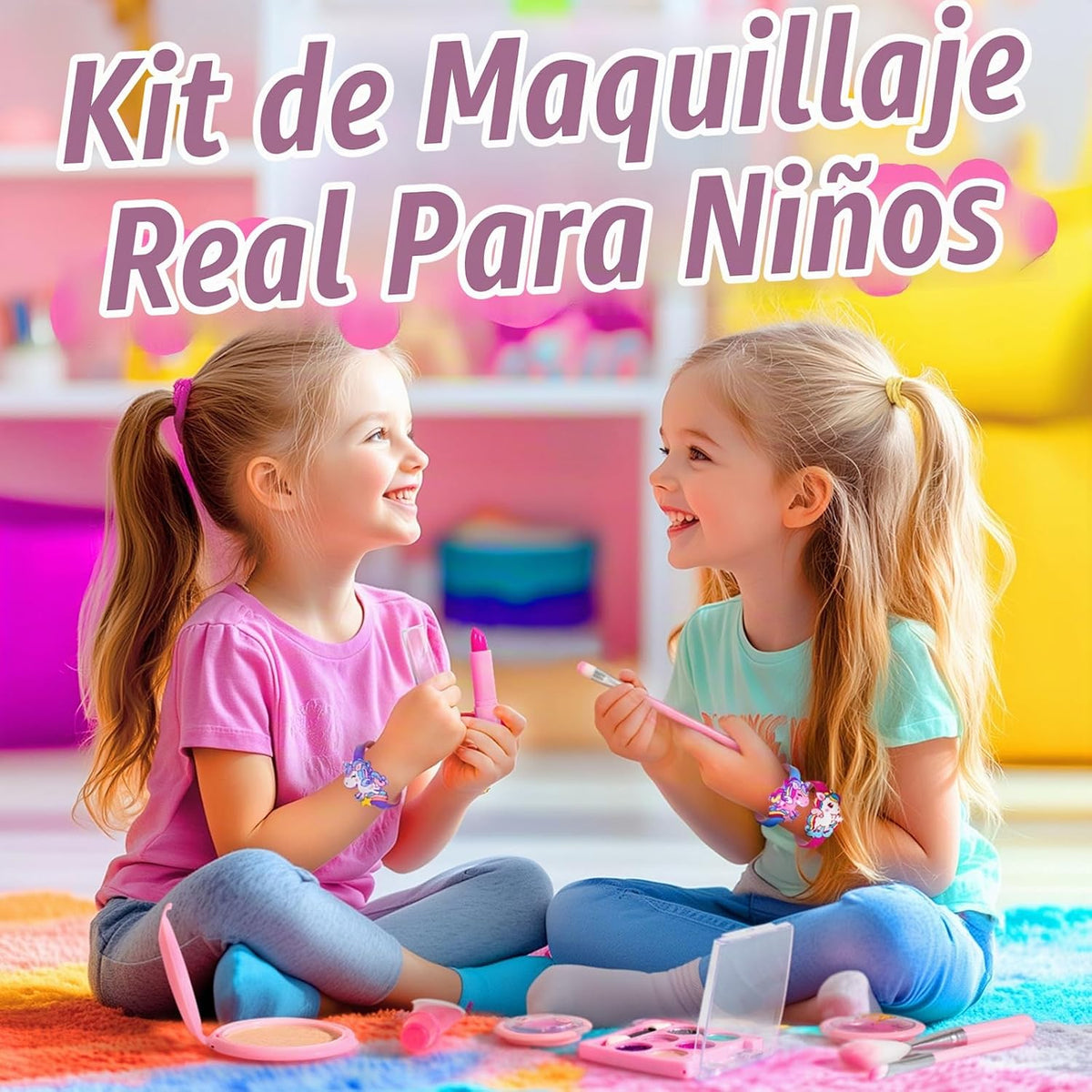ULOVEME Kit de maquillaje real para niñas pequeñas - juguete de maq...