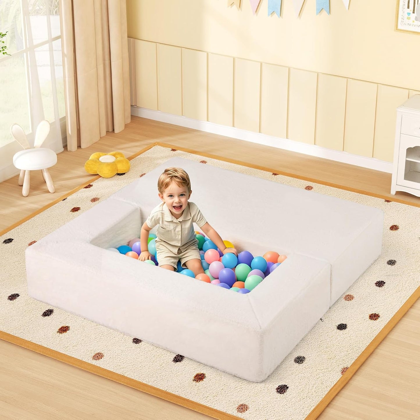 INFANS Sofá modular de juegos para niños, sofá seccional de constru...