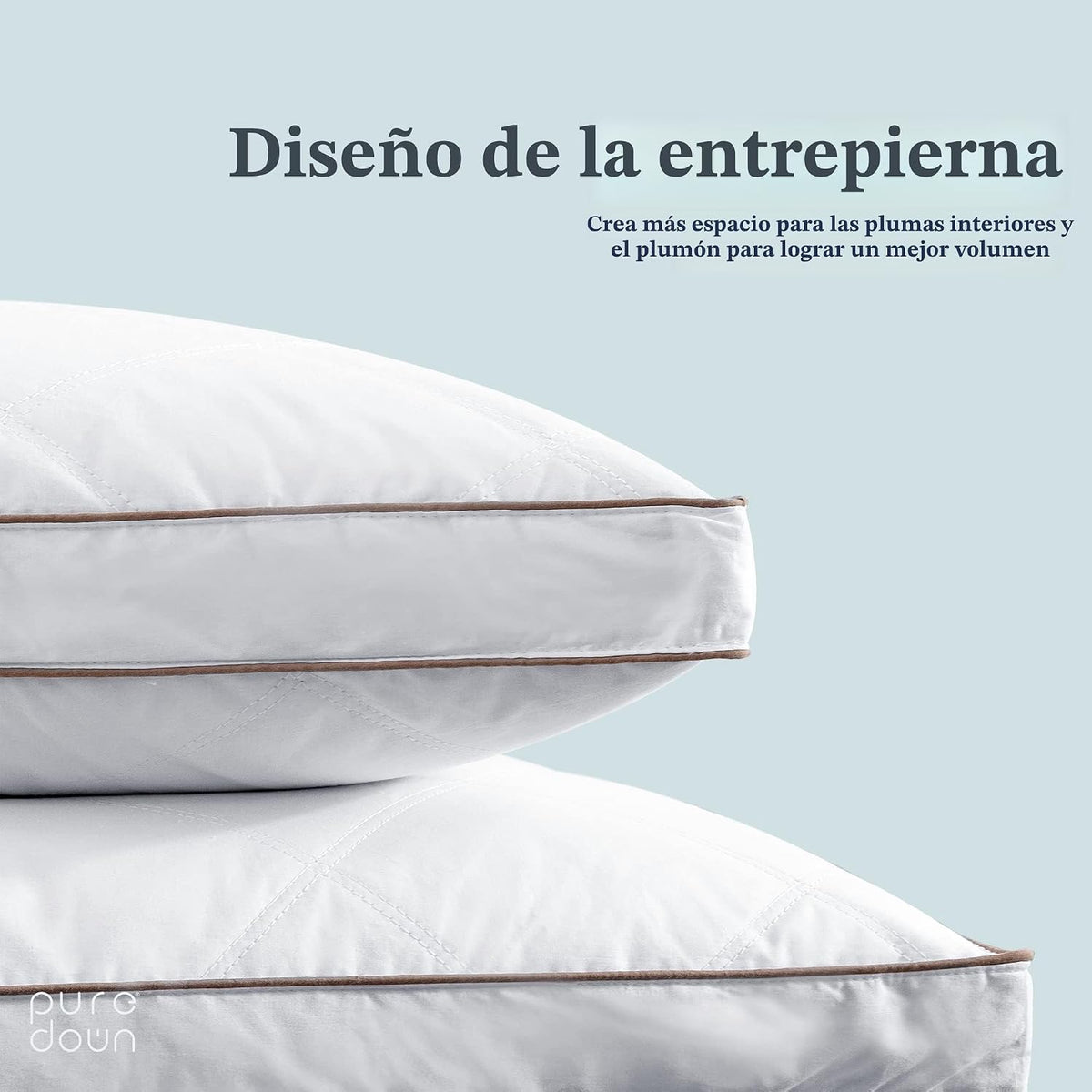 puredown® Almohadas de plumas y plumón de ganso para dormir, almoha...