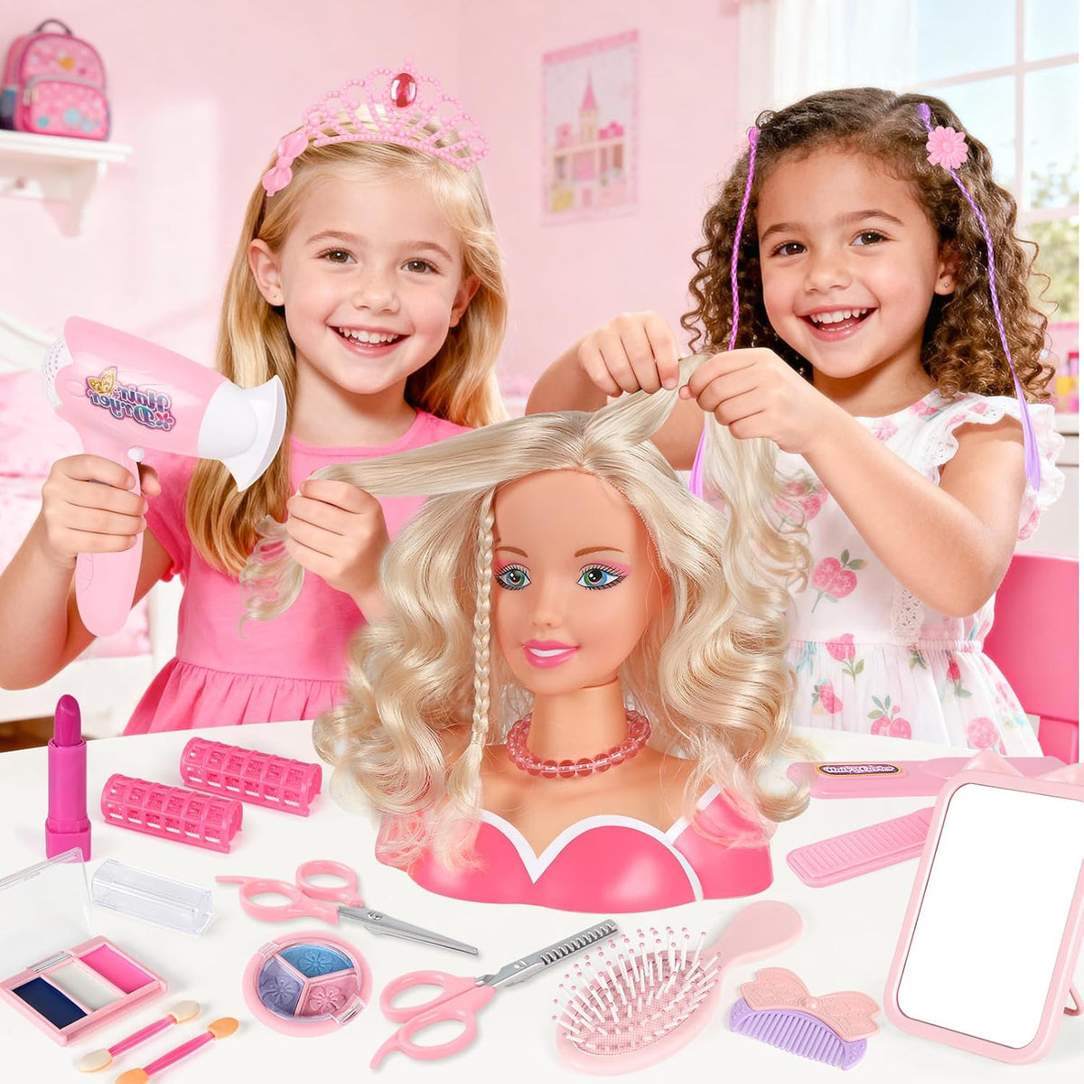 KUBUSFLY 44 piezas de juguetes de peinado para muñecas para niñas,...