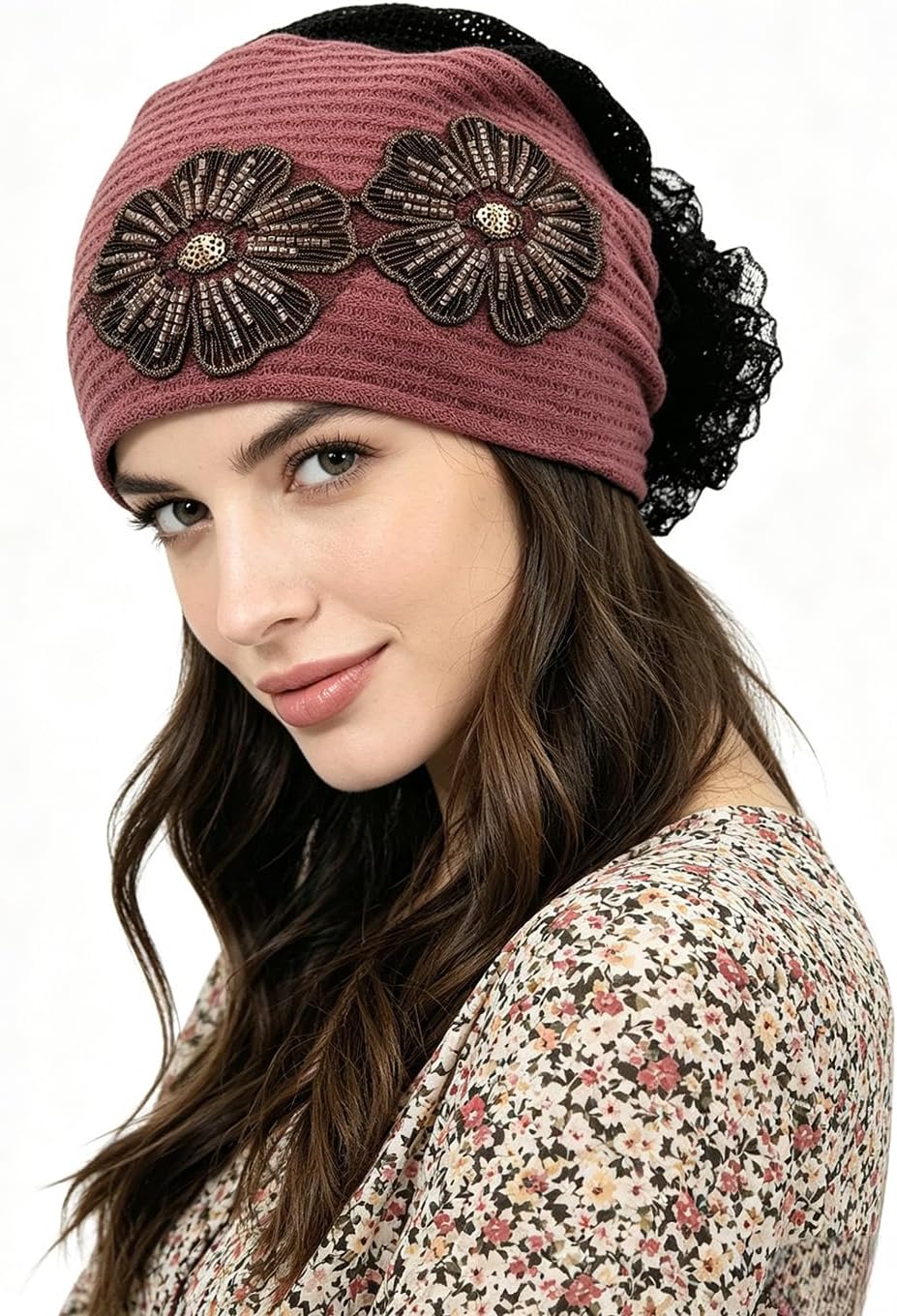 Pemilosci Paquete de 2 gorros de encaje para la cabeza, gorro de ma...