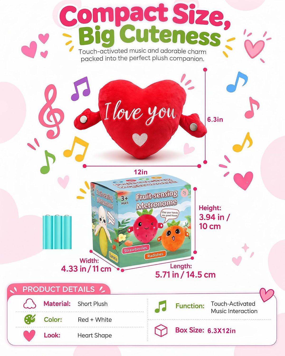 Juguete sensorial musical para niños,Juguete de peluche interactivo...