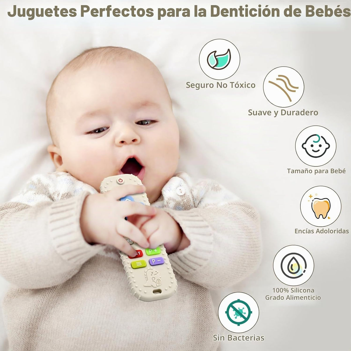 Mordedores para aliviar la dentición, juguetes para bebés de 3 a 6...