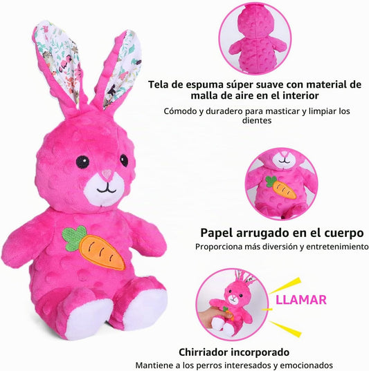 DODODOLA Juguetes de peluche duraderos para perros con papel arruga...