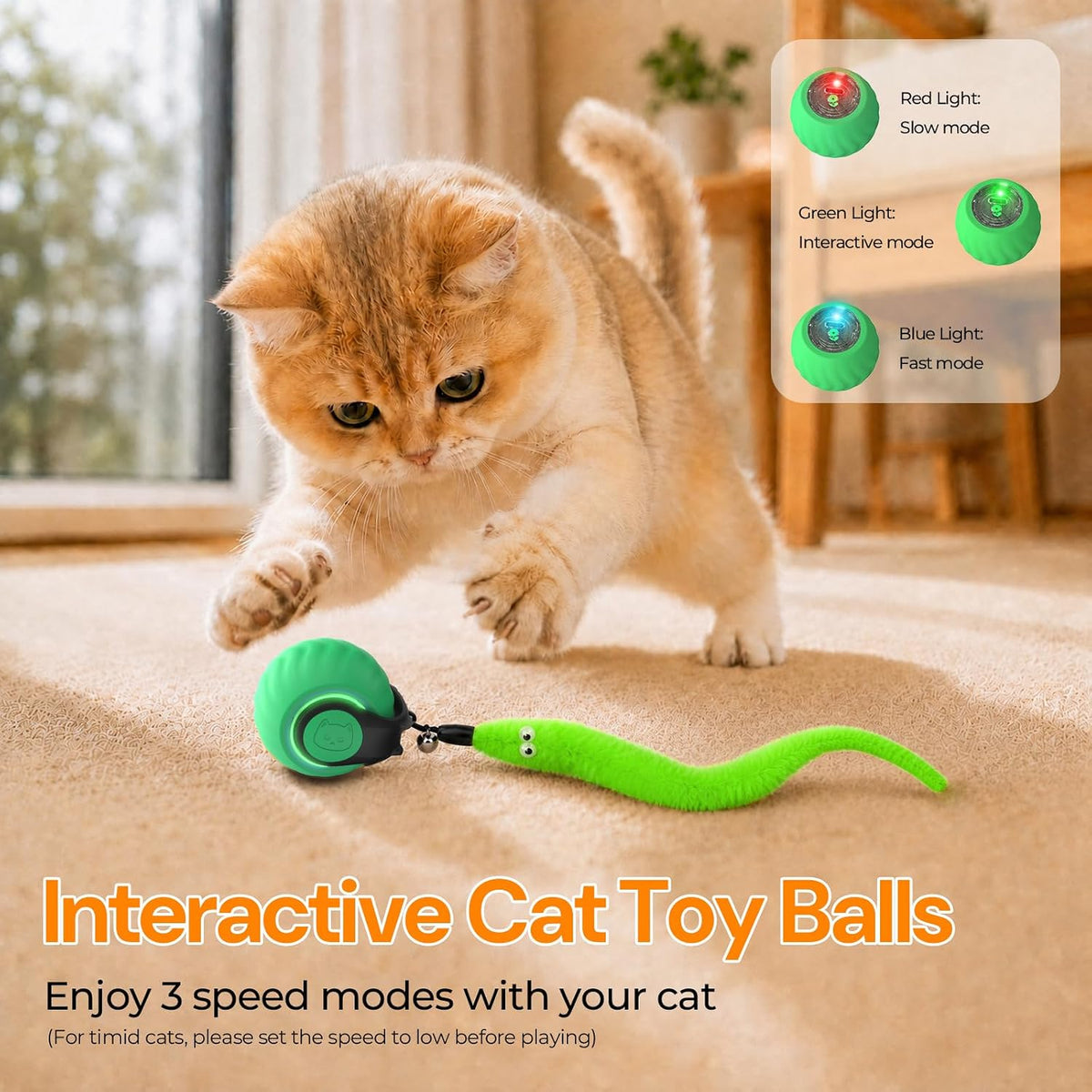 Juguetes interactivos para gatos con sonidos de pájaros y 6 modos d...