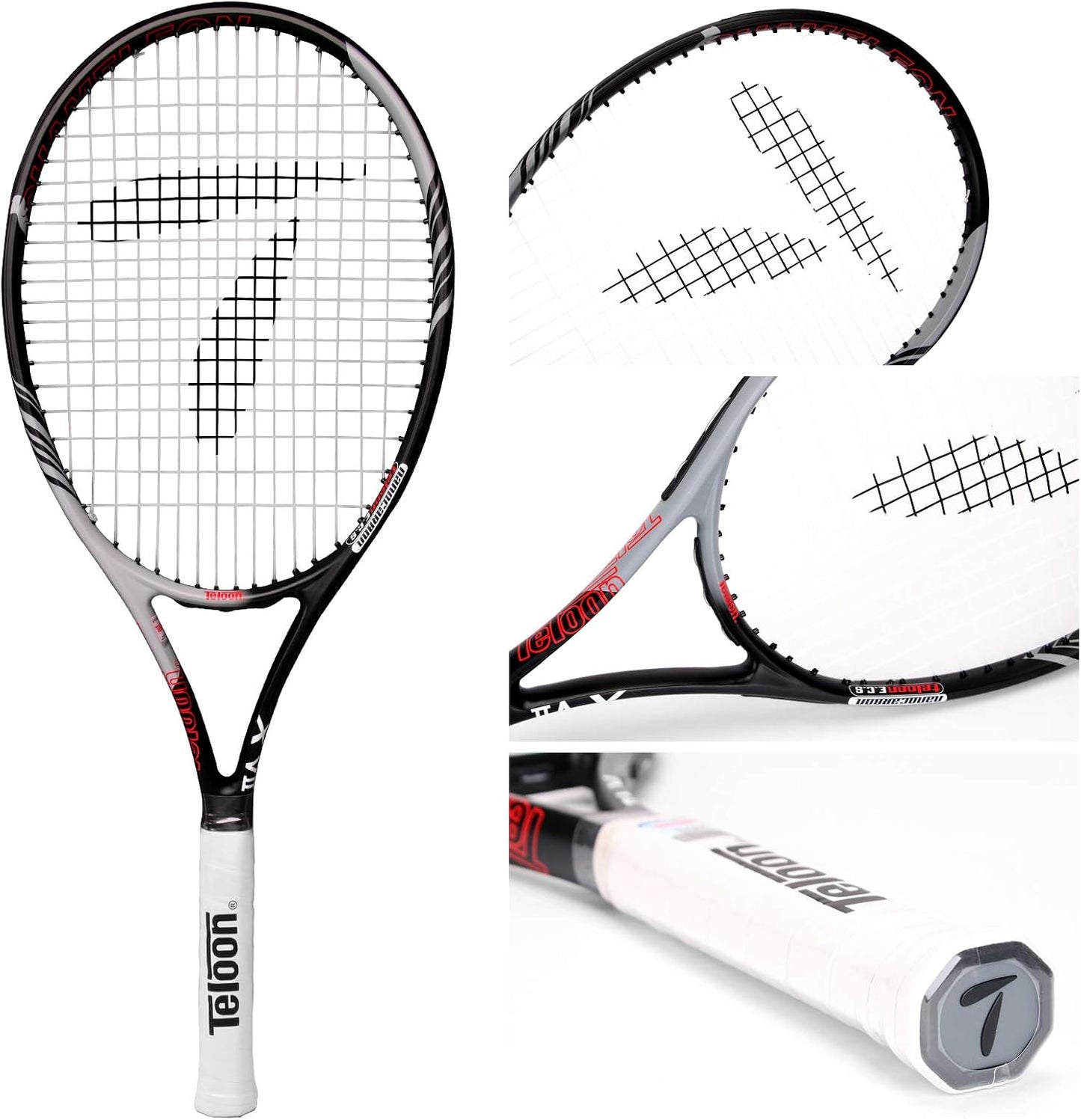 Teloon Raquetas de tenis para adultos, 2 piezas, raqueta de tenis r...