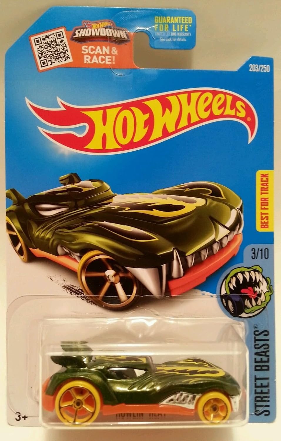 Hot Wheels 2016 Street Beasts Howlin' Heat Treasure Hunt Metálico V...