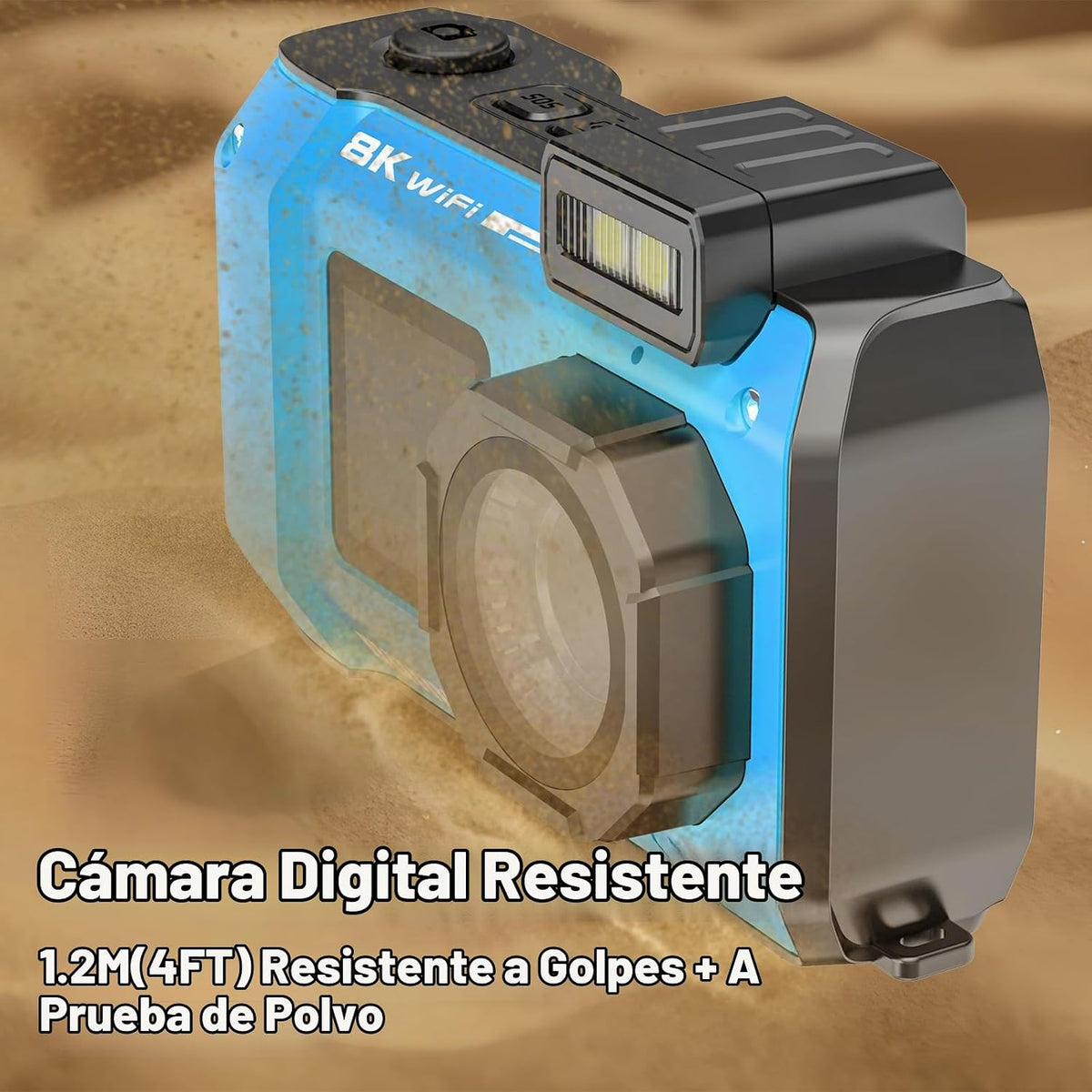 Cámara subacuática de 8 K, WiFi de 33 pies y 70 MP cámara impermeab...