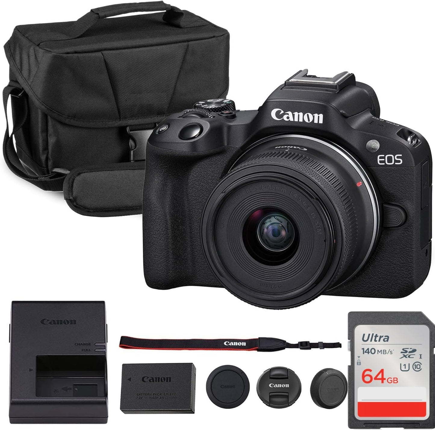 Canon Paquete de cámara sin espejo EOS R50 con lente de 0.709-1.772...