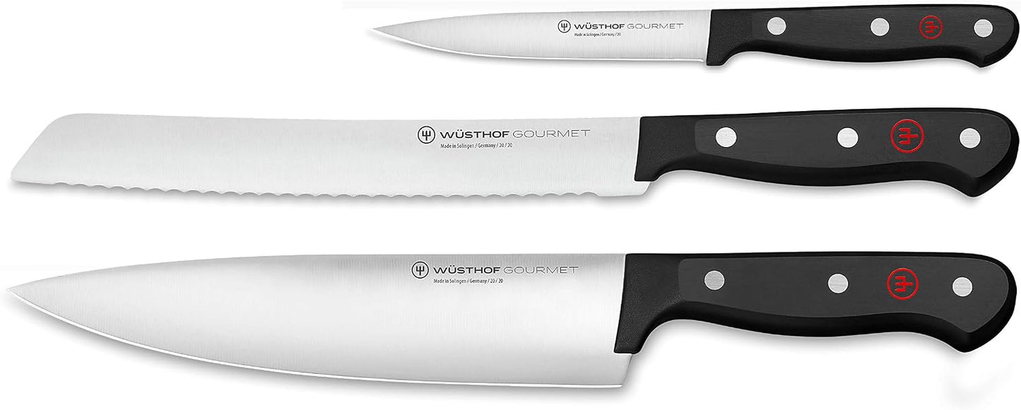 Juego de cuchillos de chef de 3 piezas Wüsthof Gourmet, Negro Juego...