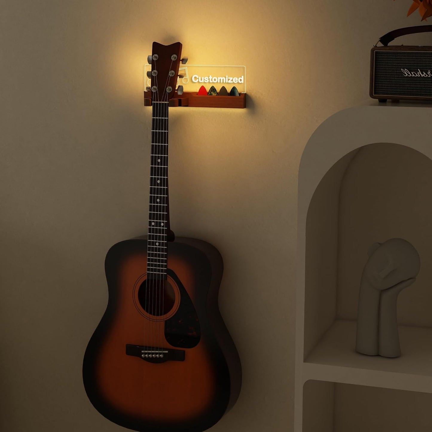 CoolGift Mart Soporte de guitarra personalizado para montar en la p...