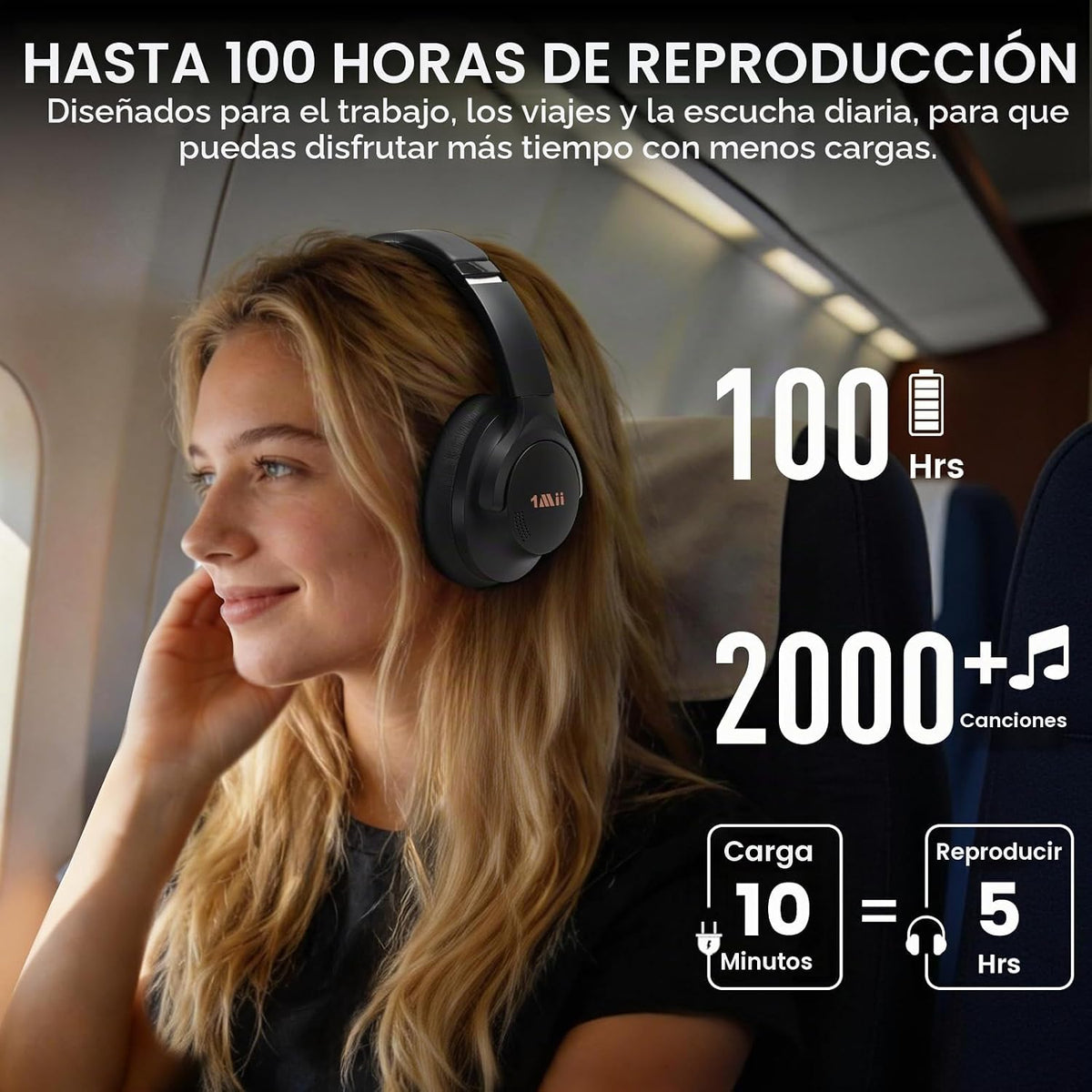 1Mii Y8+ - Auriculares con cancelación de ruido para juegos, avión...