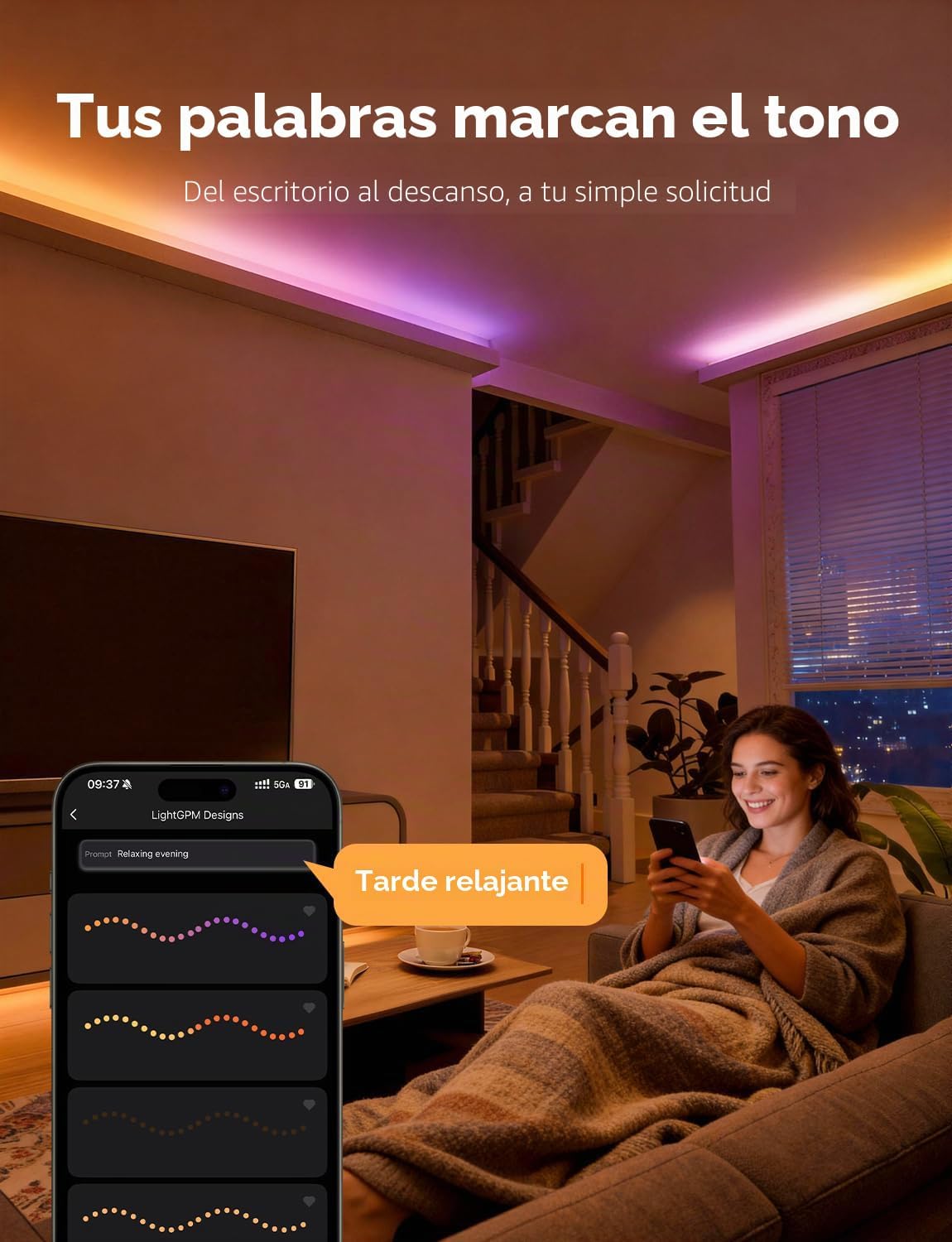 Lepro Tira de luces LED inteligentes S1 AI con IC 32.8FT 2.4G WiFi...