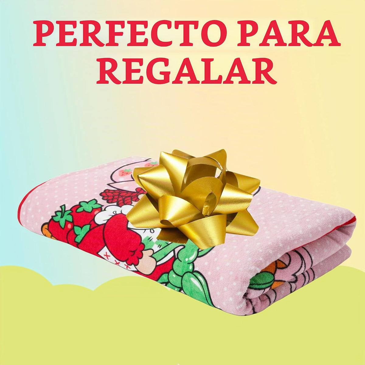Manta de forro polar Silver Buffalo Strawberry Shortcake en bicicle...
