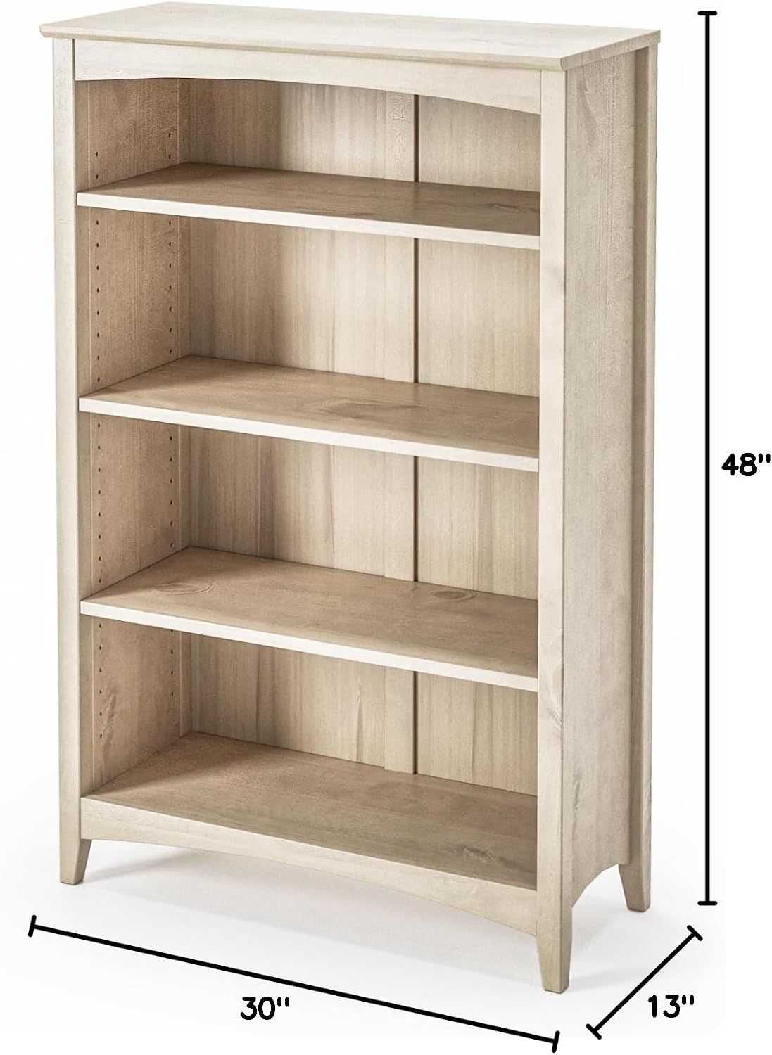 Camaflexi Estantería Estilo Shaker de 4 Estantes\/Madera Maciza\/48...