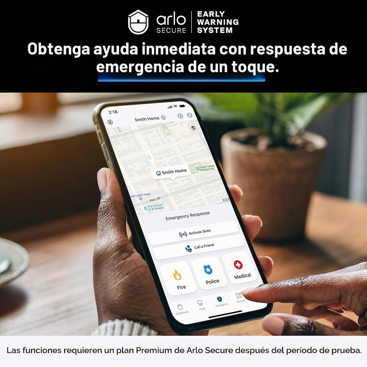 Arlo Cámara de reflector con cable, cámara de seguridad para el hog...