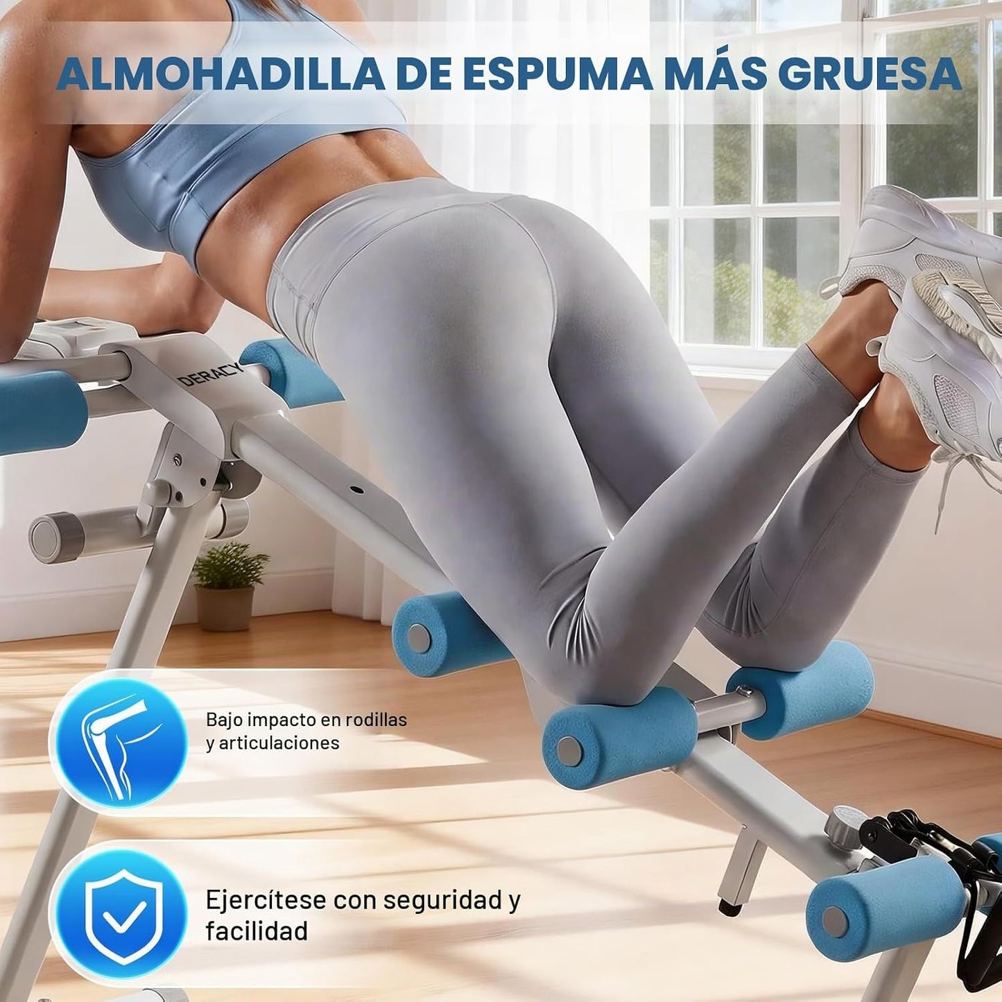 DERACY Máquina de entrenamiento abdominal ajustable para abdominale...