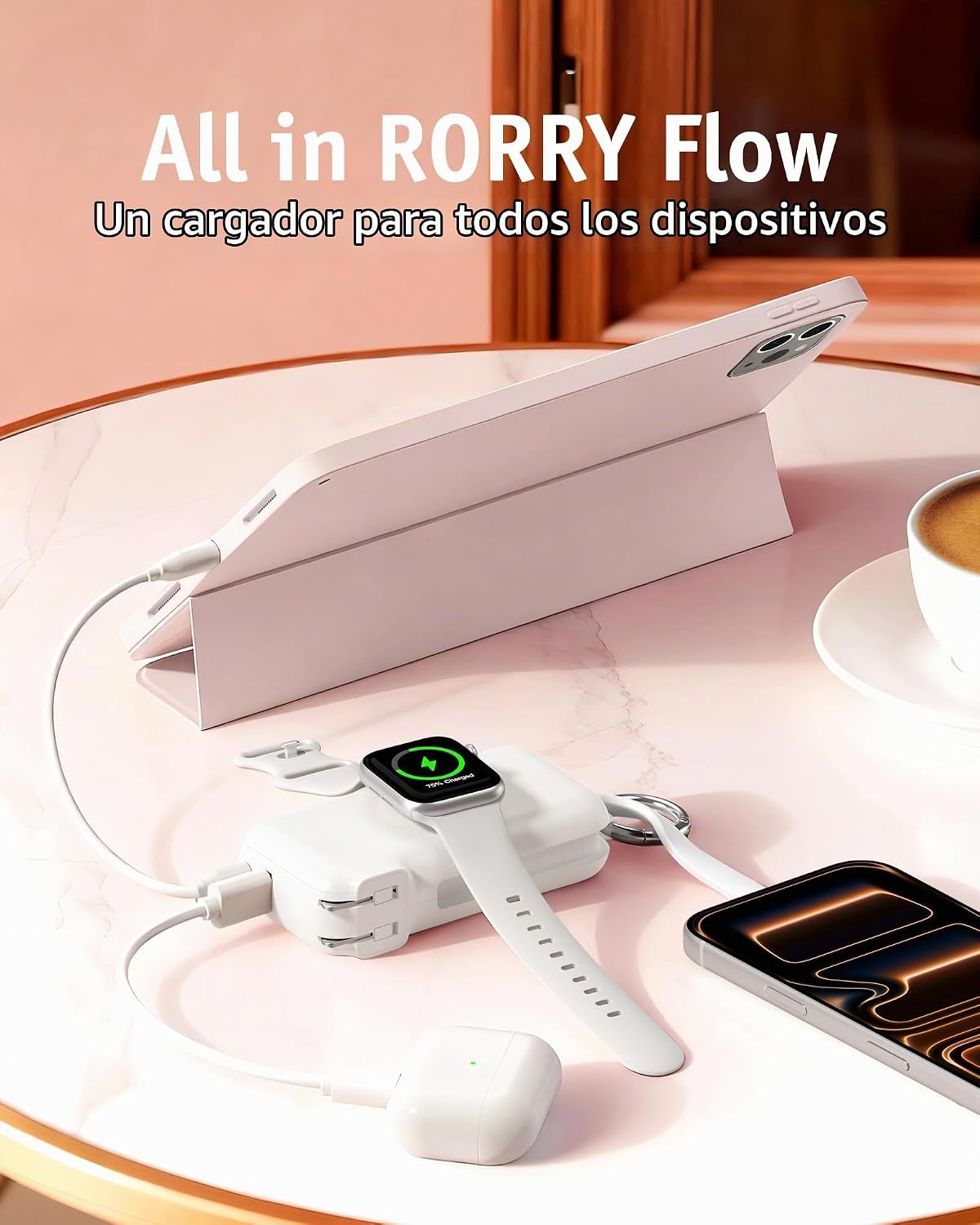 RORRY Cargador portátil de flujo 10000mAh 40W enchufe de pared Banc...
