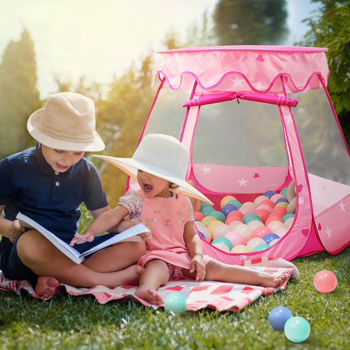 Crayline - Tienda de campaña desplegable de princesa con luz de est...