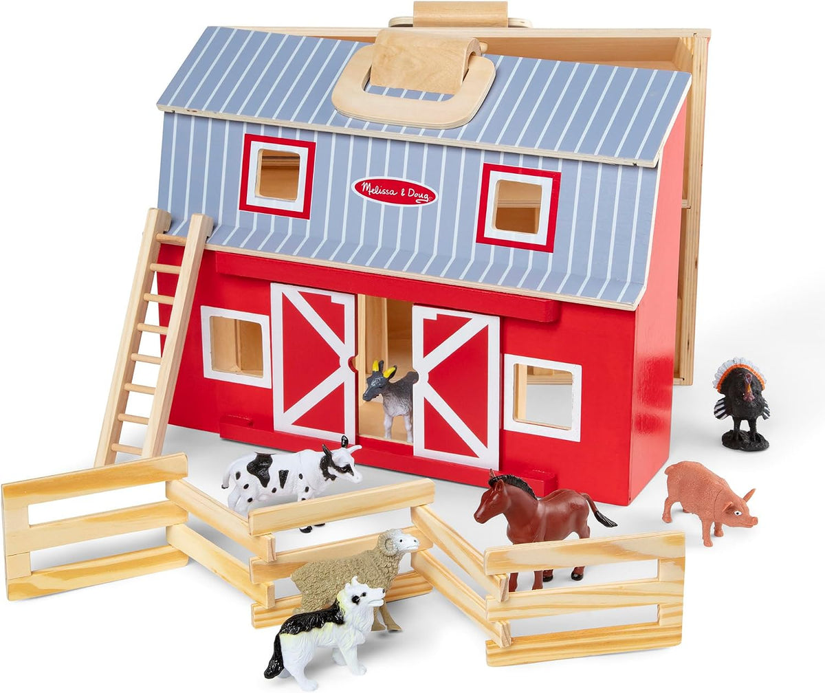 melissa &amp; doug Fold and Go de madera granero, Versión estándar,...