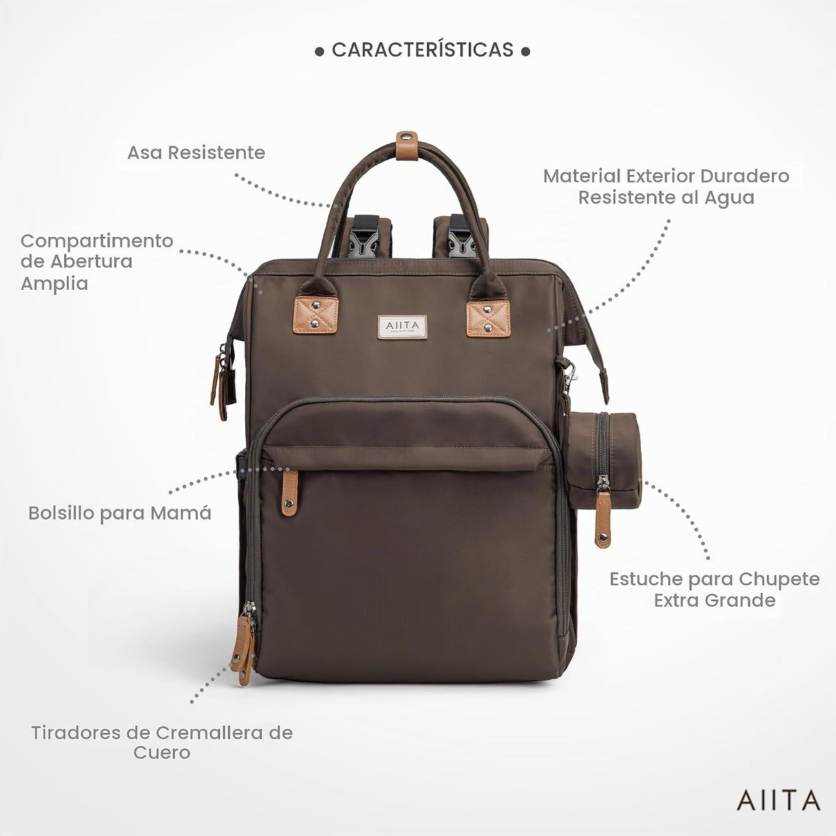 AIITA - Mochila de pañales, bolsa de pañales multifunción con cambi...