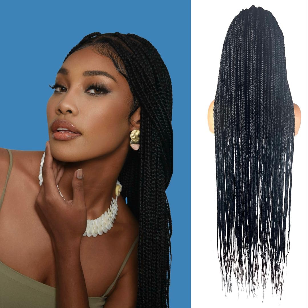 JBG - Pelucas trenzadas de 36 pulgadas para mujeres negras, peluca...