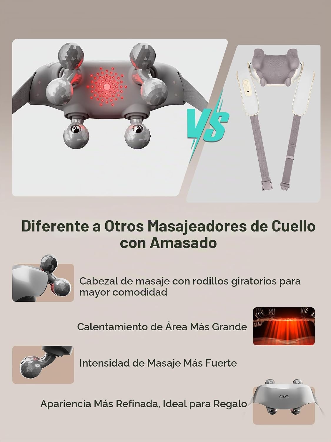 SKG H7 Ultra - Masajeador de cuello para aliviar el dolor de tejido...