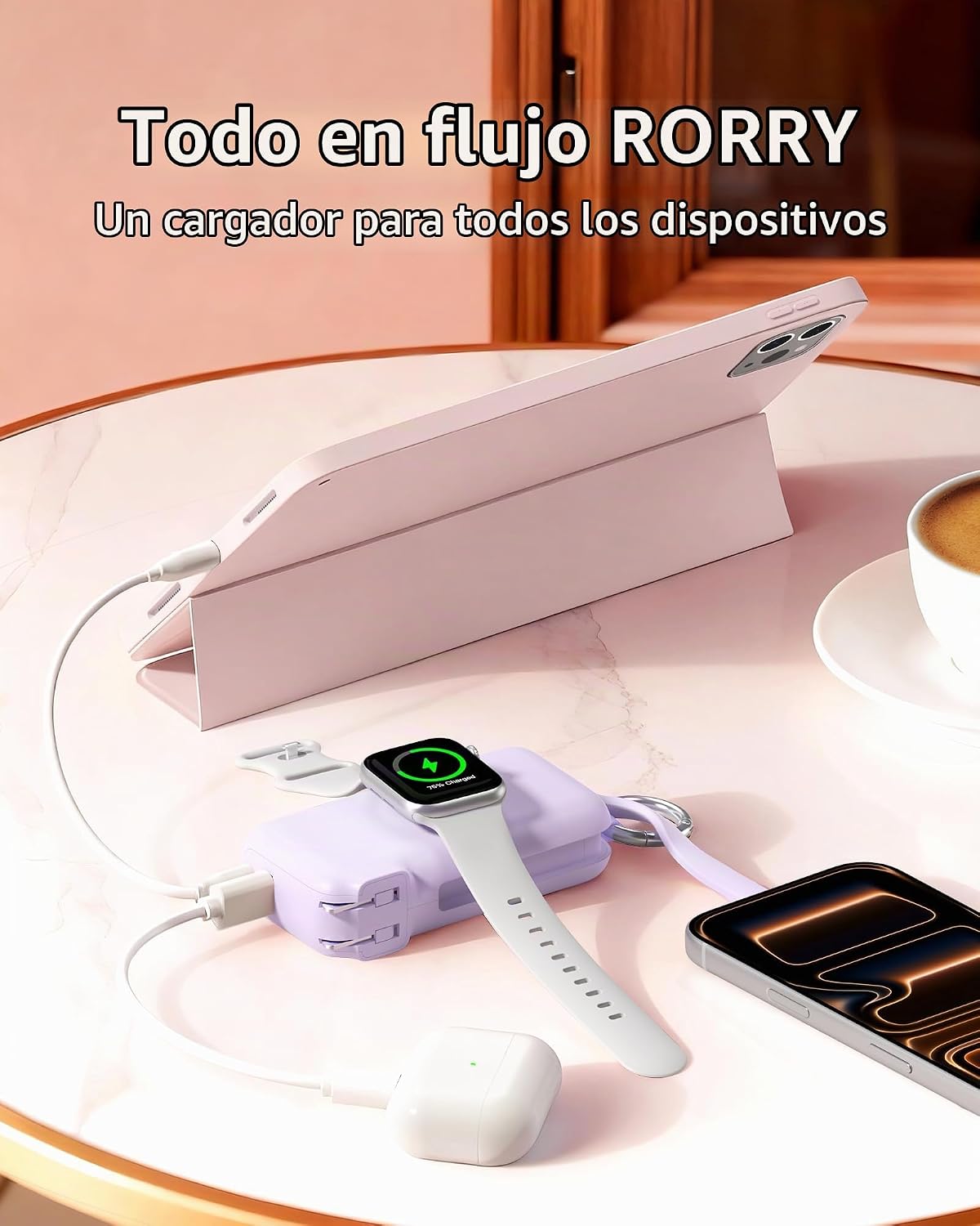 RORRY Cargador portátil de flujo 10000mAh 40W enchufe de pared Banc...