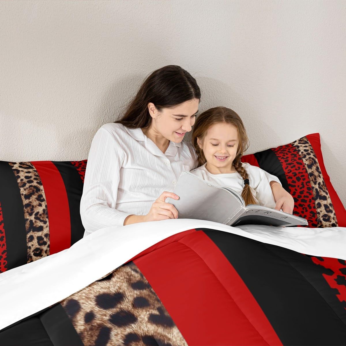 Homewish Juego de edredón para niños con estampado de leopardo, tam...