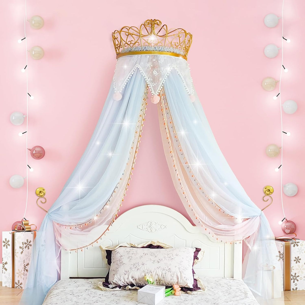 LIANGQIANJIN Dosel de cama para niñas, un dosel de cama de princesa...