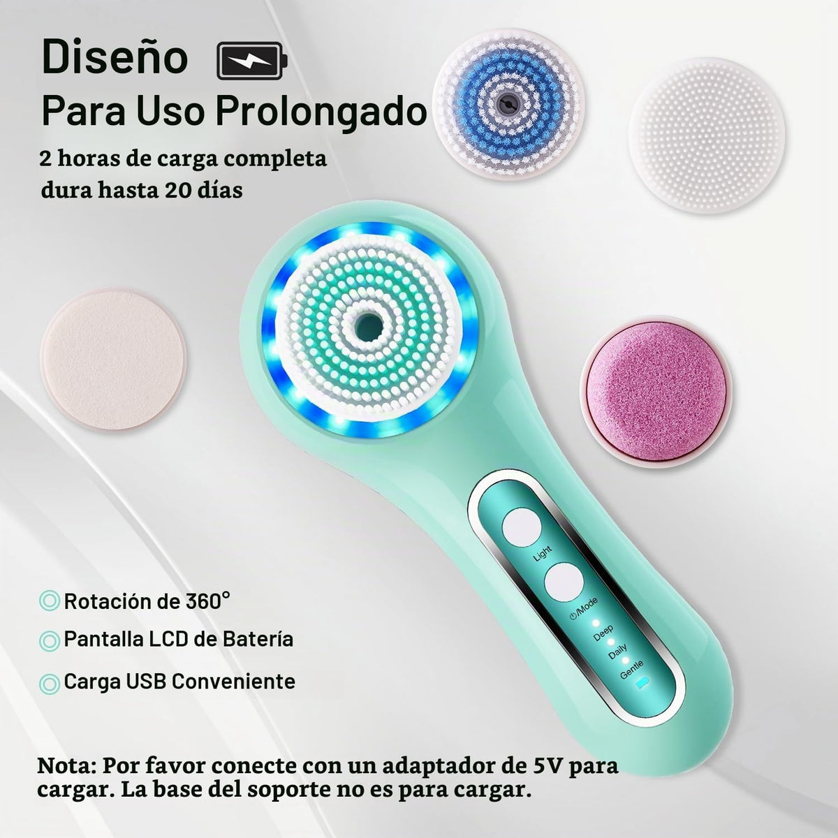 UMICKOO Exfoliante facial, cepillo de limpieza facial recargable co...