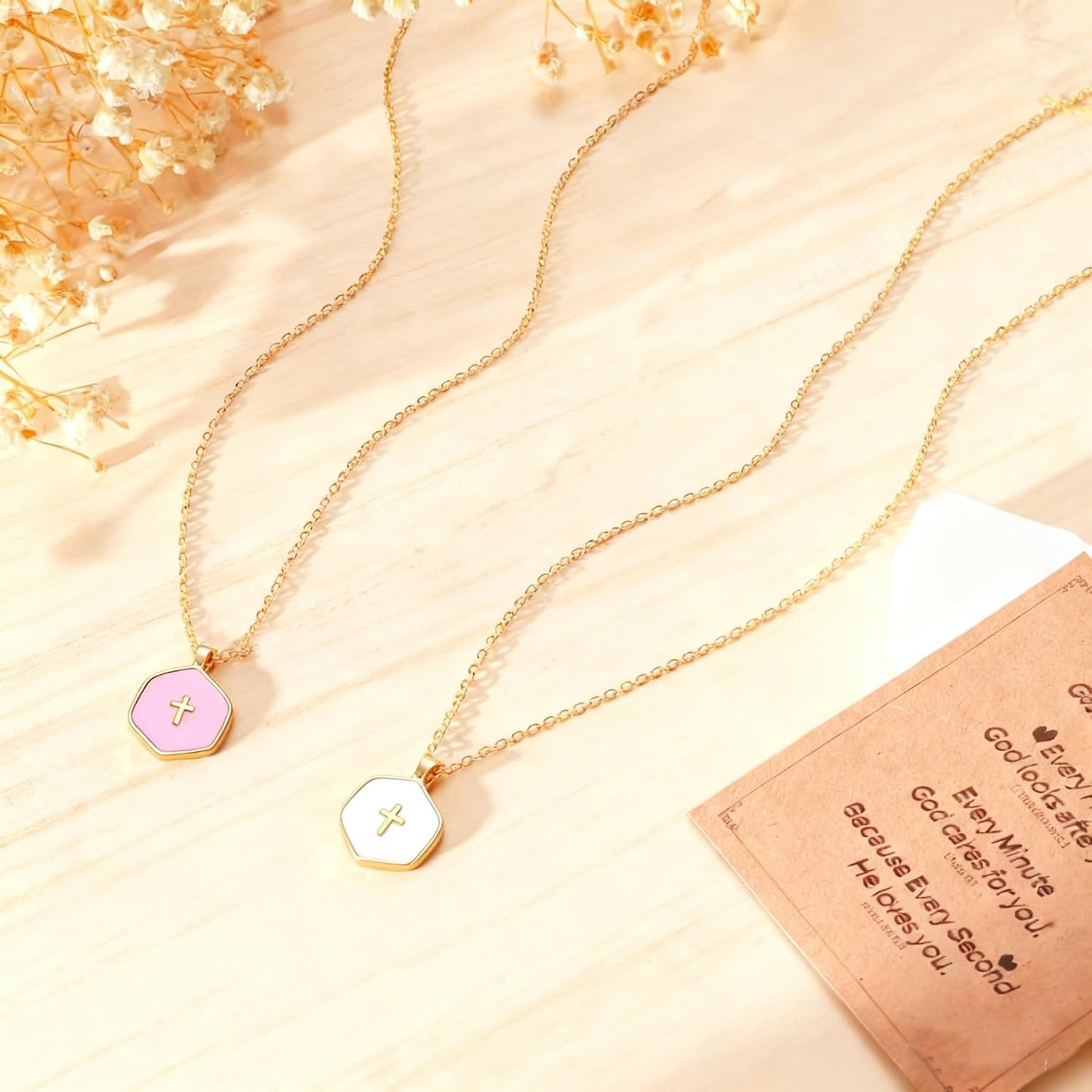 ZEATHAN Collar de cruz de oro de 14 quilates para mujer, delicado c...