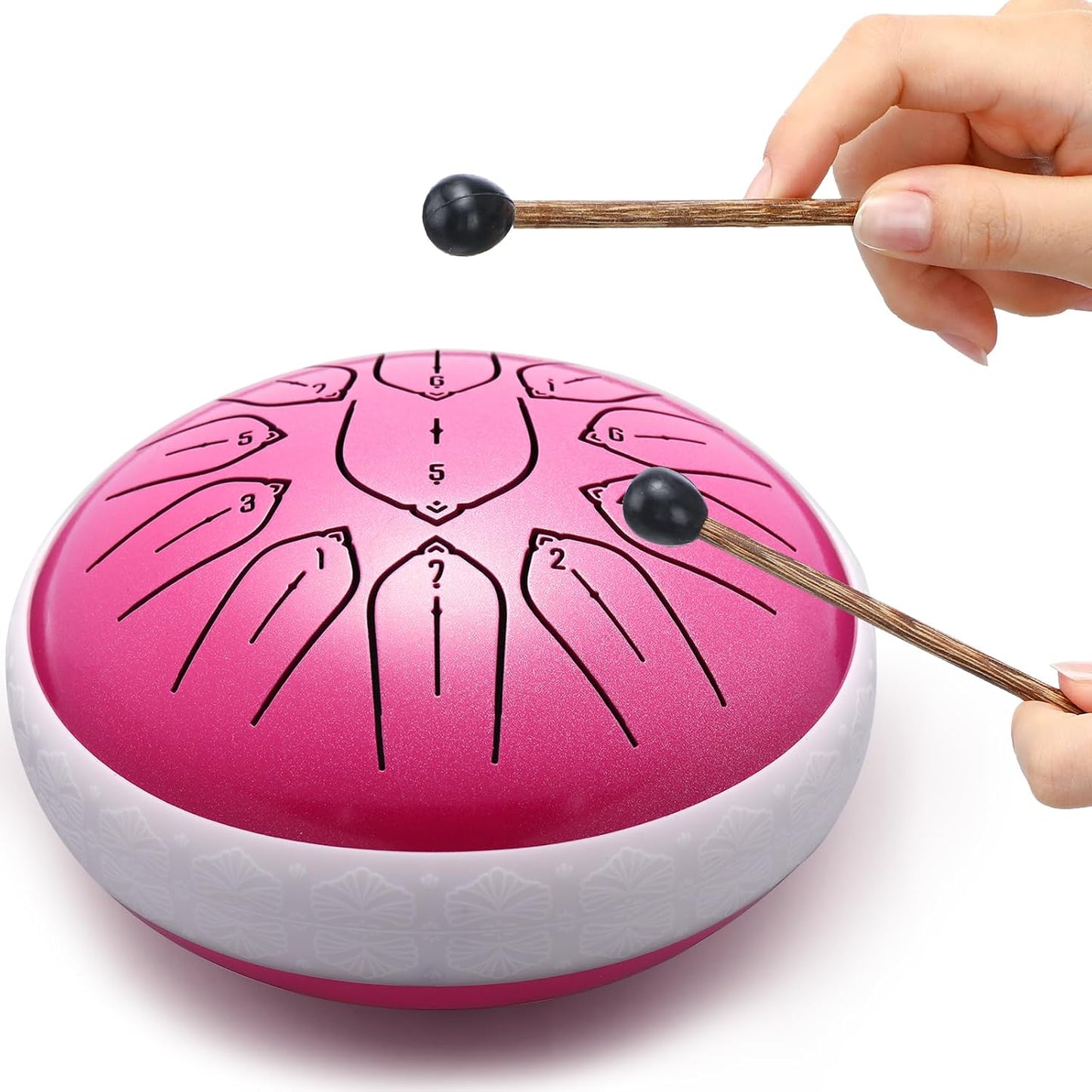 PUJONI Tambor de lengua de acero, instrumentos de percusión de 11 n...
