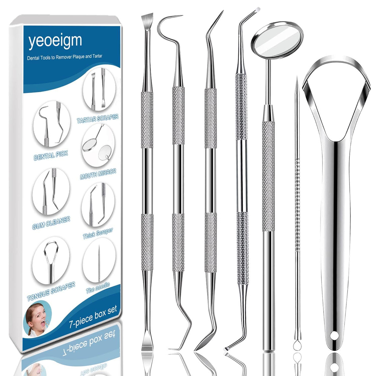 7 piezas de herramientas dentales, kit de higiene con palillos dent...