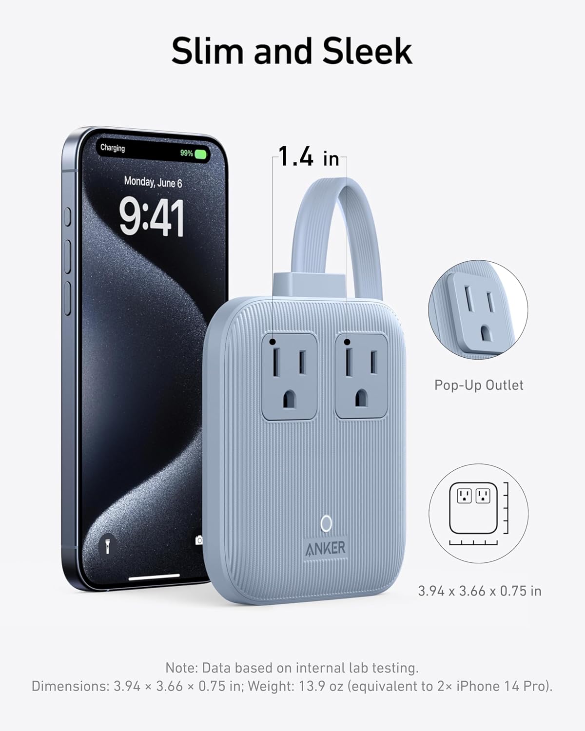 Anker Regleta de viaje Anker Nano 67W Max 6 en 1 USB C Charger, 2 U...