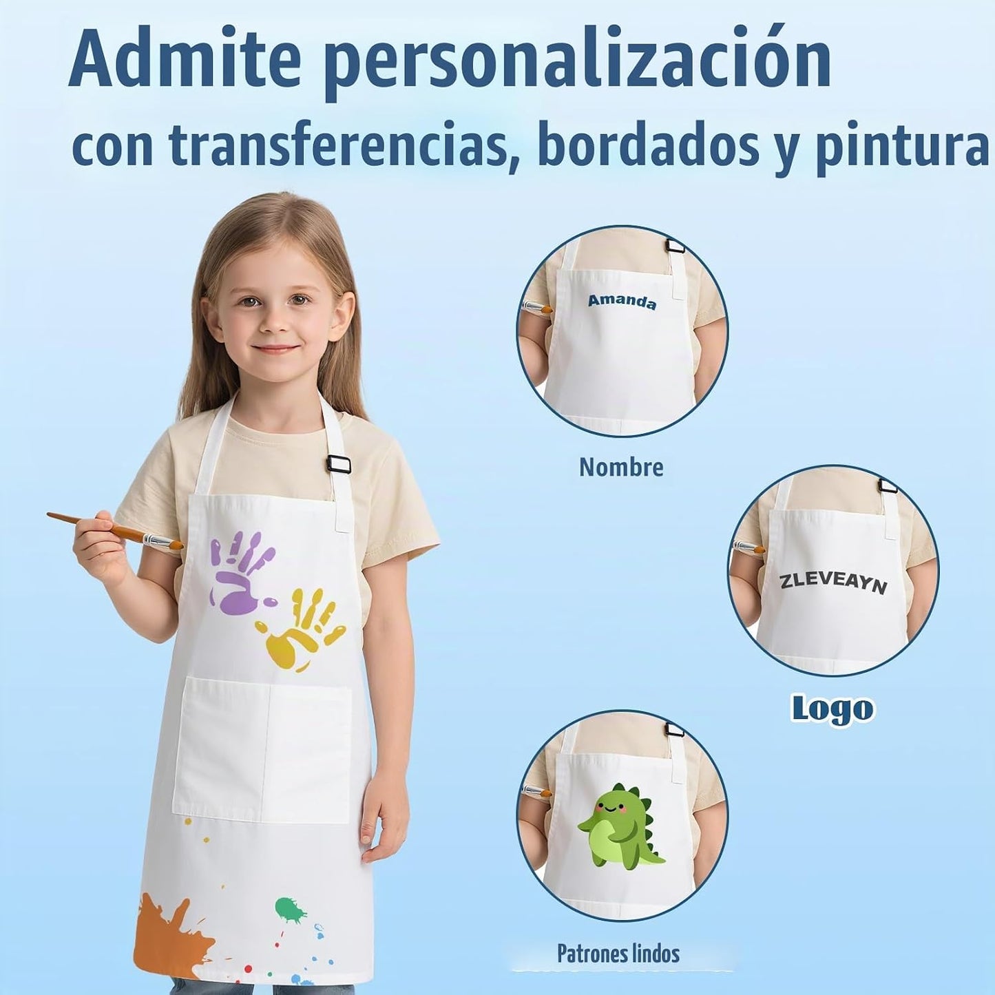 ZLEVEAYN Paquete de 30 delantales infantiles a granel con bolsillos...