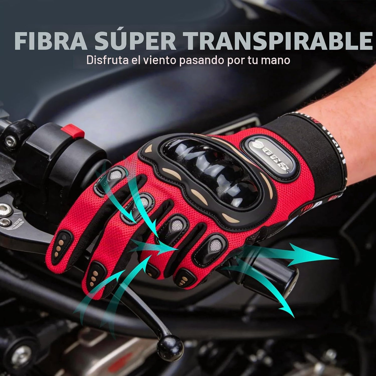 GES Guantes de motocicleta para hombre, para pantalla táctil, antid...